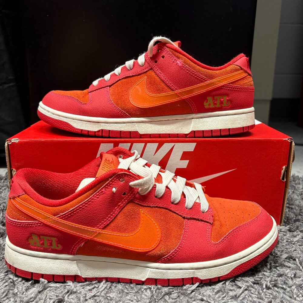 FD0724-657 Nike Dunk Low ATL University Red Bright Crimson Orange (Men's) 9.5